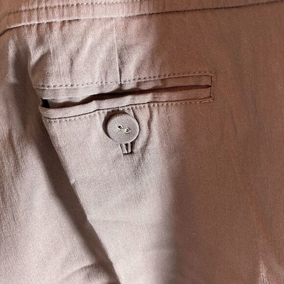Anthro Elevenses Brown Nylon Blend Trousers Sz 8 - Picture 6 of 6